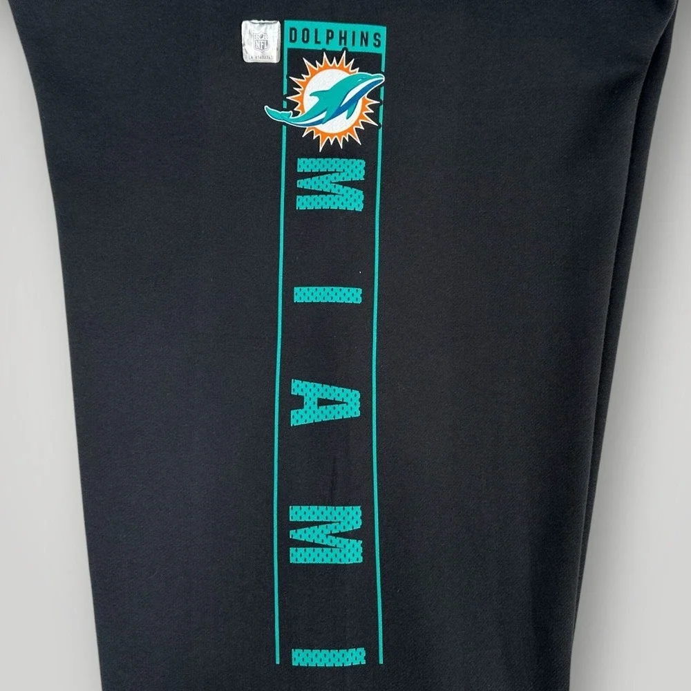 Miami Dolphins NFL Team Apparel Sweatpants Mens 3XL Black‎ Graphic Print 42x34
